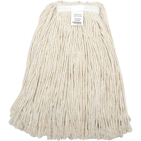 Global Industrial 24 oz. Cotton Cut-End Mop Head, 4Ply, Narrow Band 261832N